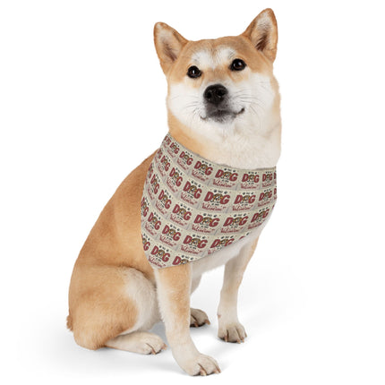 Dog Bandana Collar — 'Dog Mom' Repeat Pattern Pet Bandana for Small & Large Dogs Printify