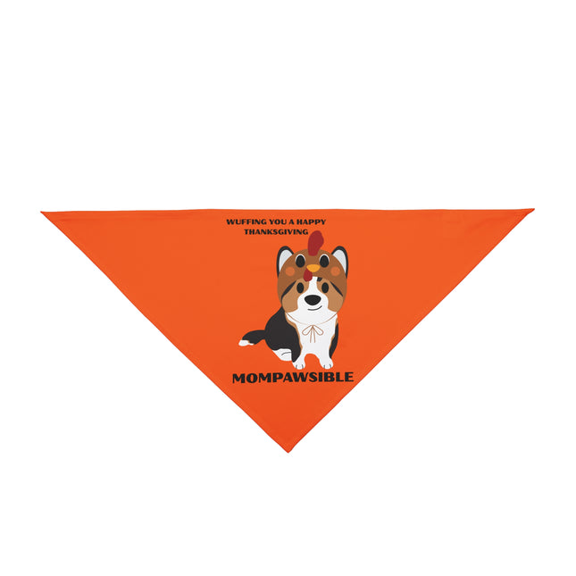 Thanksgiving Pet Bandana, Cute Dog Scarf for Holiday, Mompawsible Design, Pet Gift, Unique Dog Apparel, Festive Pet Gear
