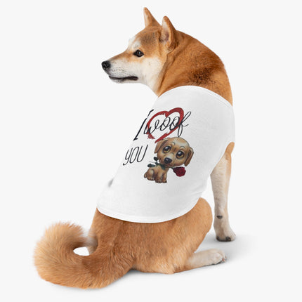 Cute Puppy Pet Tank Top – I Love You Heart Design, Dog Lover Gift Printify