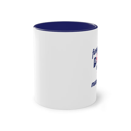 Furry Dog Mother Coffee Mug, Two-Tone Mug for Pet Lovers, Gift for Dog Moms, Personalized Pet Mug, Cute Animal Drinkware