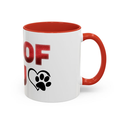 Dog Lover Accent Coffee Mug — "Woof You" Paw Heart Design (11/15 oz) Printify