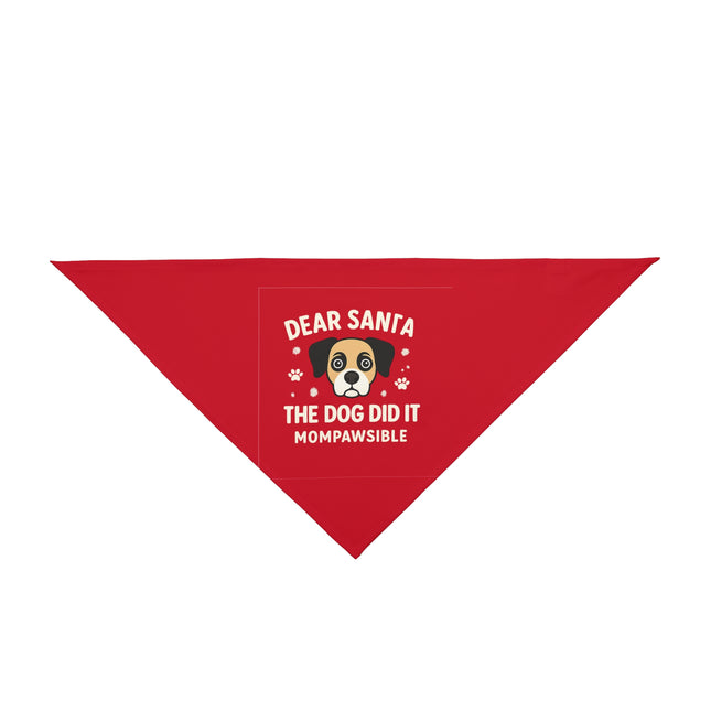 Festive Pet Bandana - "Dear Santa, The Dog Did It" for Holiday Cheer, Dog Accessories, Christmas Gifts, Pets, Funny Pet Apparel