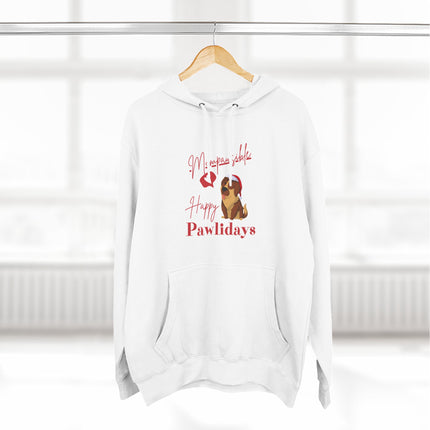 Cute Dog-Themed Fleece Hoodie, Cozy Winter Apparel, Pet Lover Gift, Holiday Sweatshirt, Pawlidays Celebration Wear