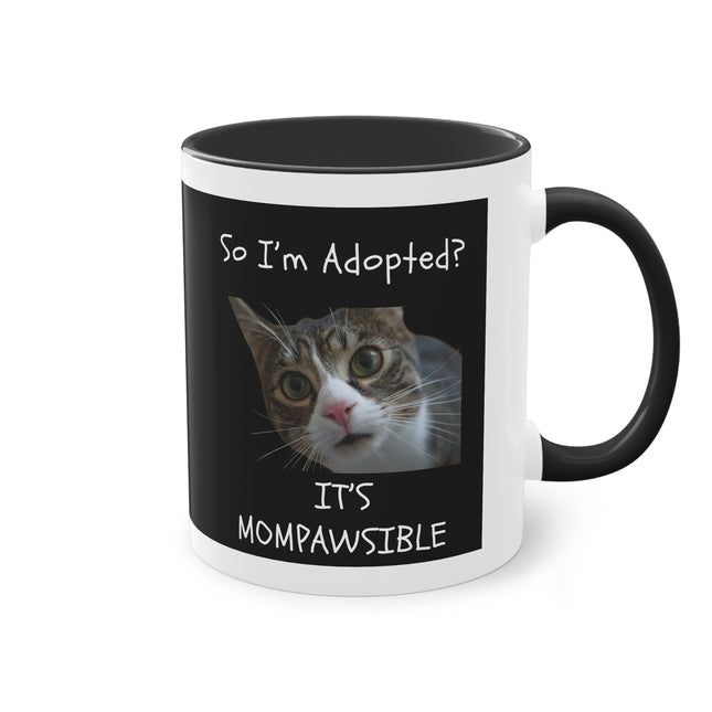 Fun Cat Mom Two-Tone Coffee Mug, Perfect Gift for Cat Lovers, Pet Owner Coffee Cup, Funny Cat Present, Animal Lover Mug