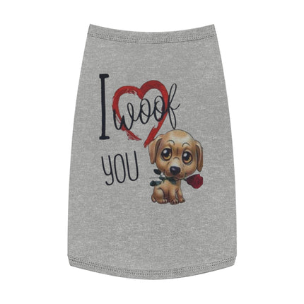 Cute Puppy Pet Tank Top – I Love You Heart Design, Dog Lover Gift Printify