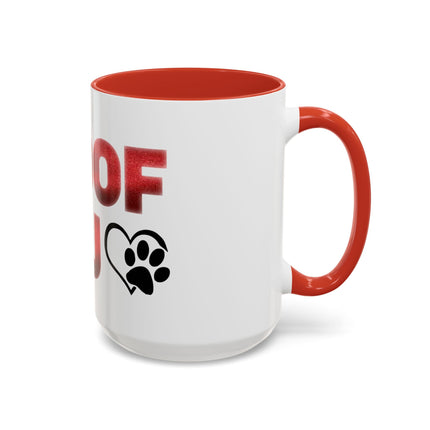 Dog Lover Accent Coffee Mug — "Woof You" Paw Heart Design (11/15 oz) Printify