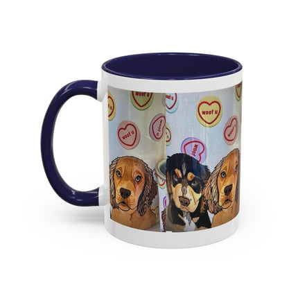 Dog Portrait Accent Coffee Mug — Cute Puppy Candy Heart Design (11/15 oz) Printify