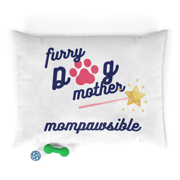 Pet Bed — "Furry Dog Mother" Mompawsible Cozy Dog Bed Printify
