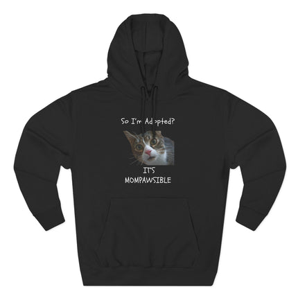 Cute Cat Adoption Fleece Hoodie, Pet Lover Gift, Funny Cat Mom Hoodie, Cozy Sweatshirt, Animal Rescue Apparel, Unique Cat Hoodie