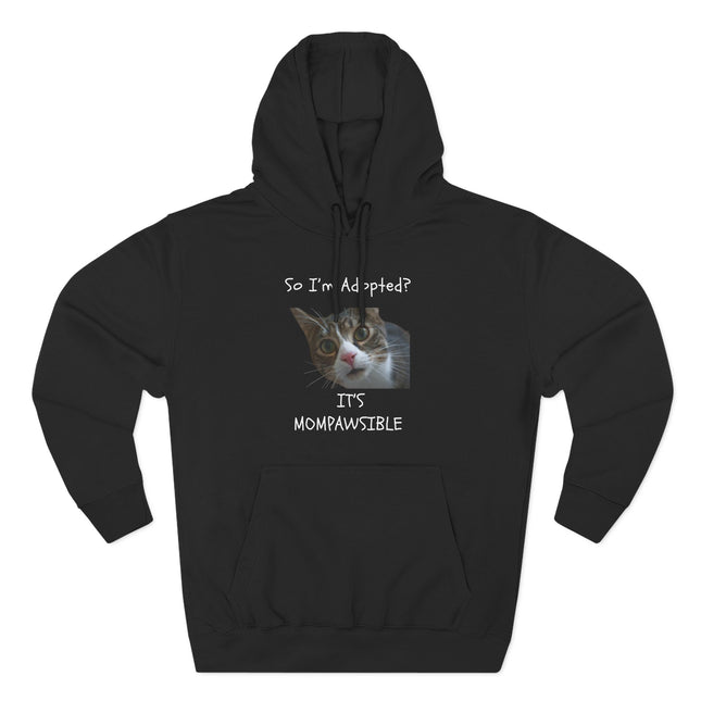 Cute Cat Adoption Fleece Hoodie, Pet Lover Gift, Funny Cat Mom Hoodie, Cozy Sweatshirt, Animal Rescue Apparel, Unique Cat Hoodie